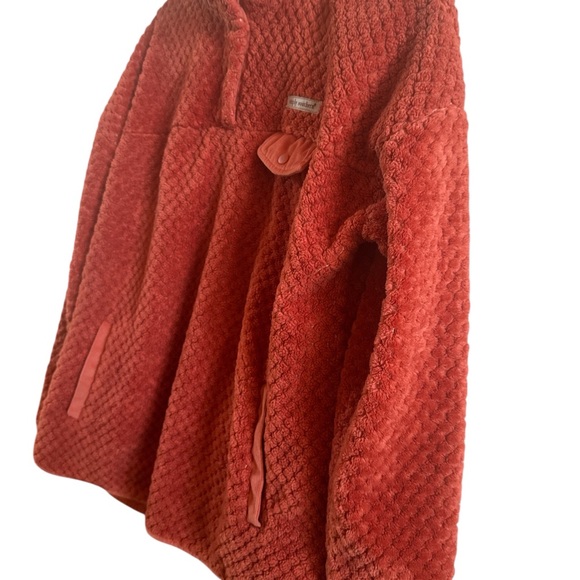 Simply Southern Woman’s Size XL Spice Orange Sherpa Fleece Pullover Jacket - Picture 2 of 10